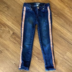 Cat & Jack Girls Jeans with pink beaded lining size 7
